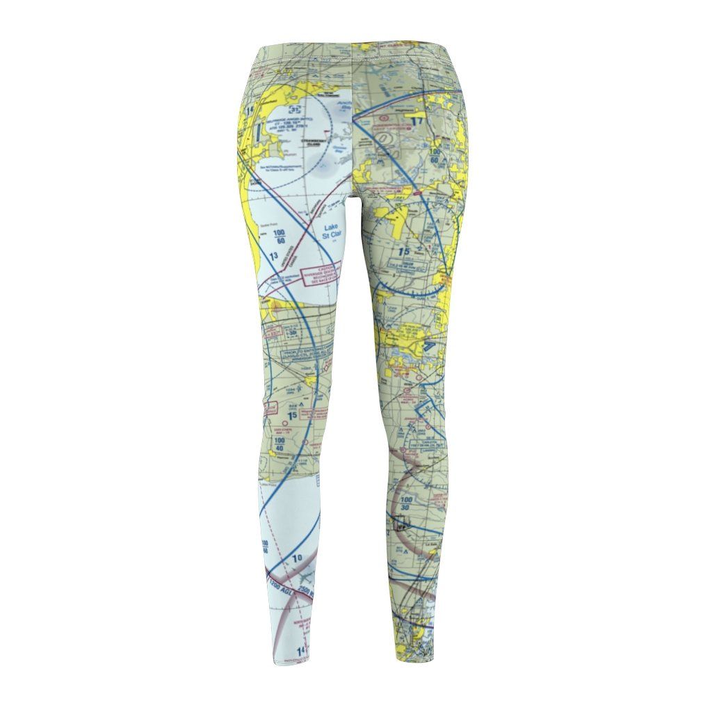 Detroit DTW Chart | Women's Casual Leggings All Over Prints for women in aviation