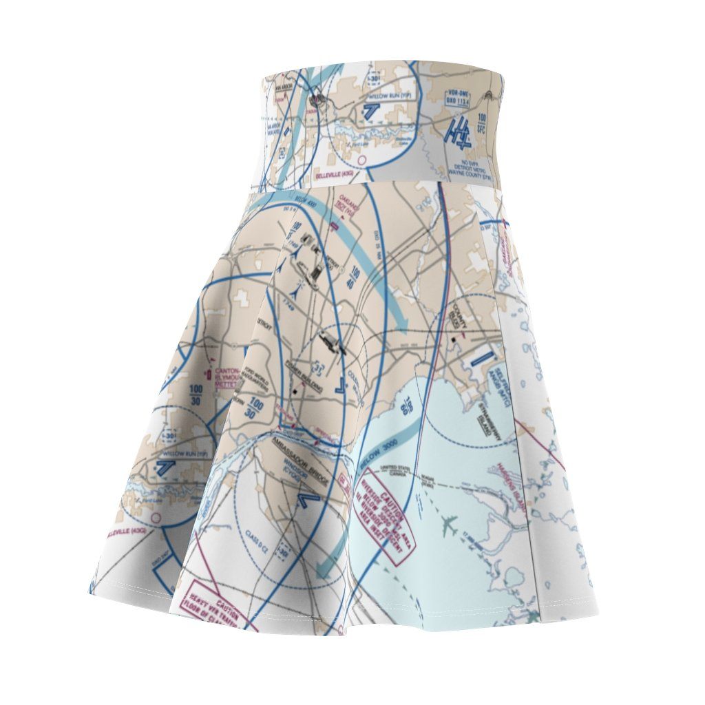 Detroit Flyway Chart | Women's Skirt All Over Prints for women in aviation