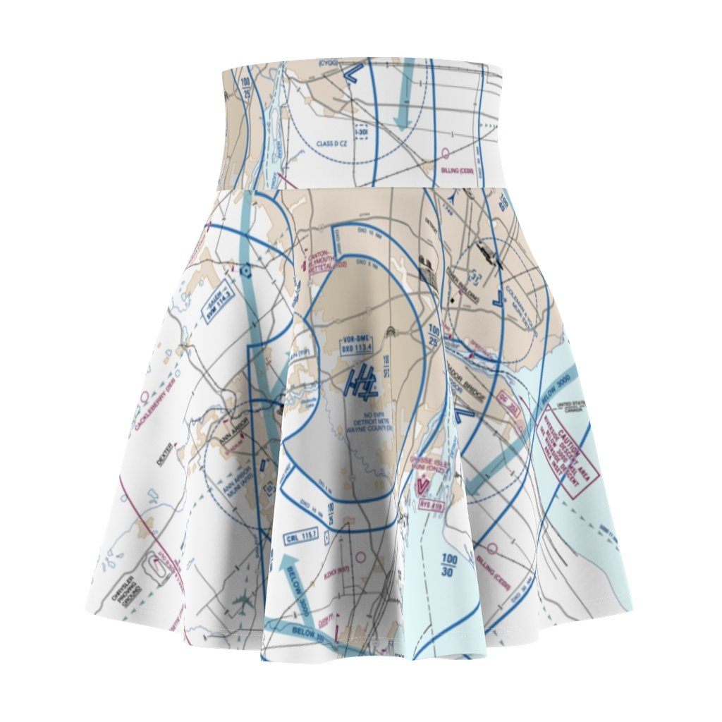 Detroit Flyway Chart | Women's Skirt All Over Prints 2XL for women in aviation