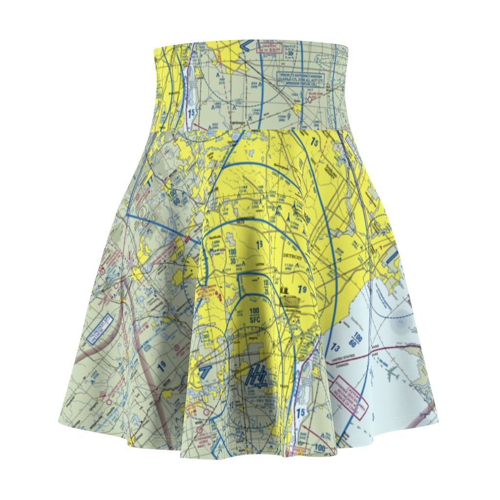 Detroit Terminal Chart | Women's Skirt All Over Prints 2XL for women in aviation