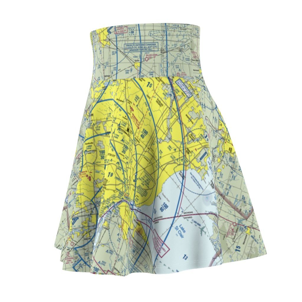 Detroit Terminal Chart | Women's Skirt All Over Prints for women in aviation