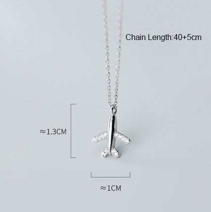925 Sterling Silver Airplane Pendant Necklace – Silver Reflections