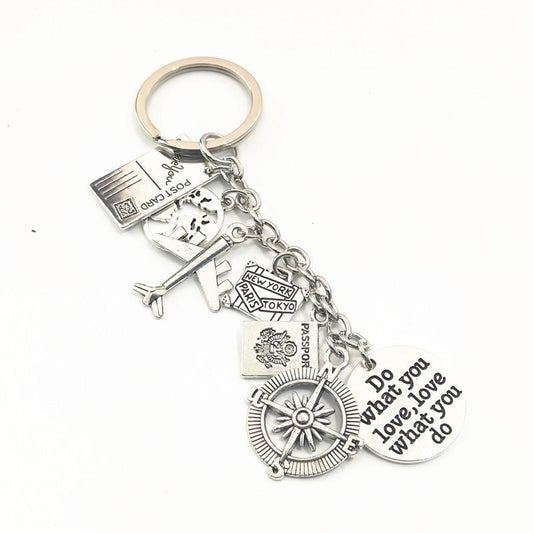 Do What You Love Dangle Charm Keychain | Female Pilot and Flight Attendant Keychain for women in aviation