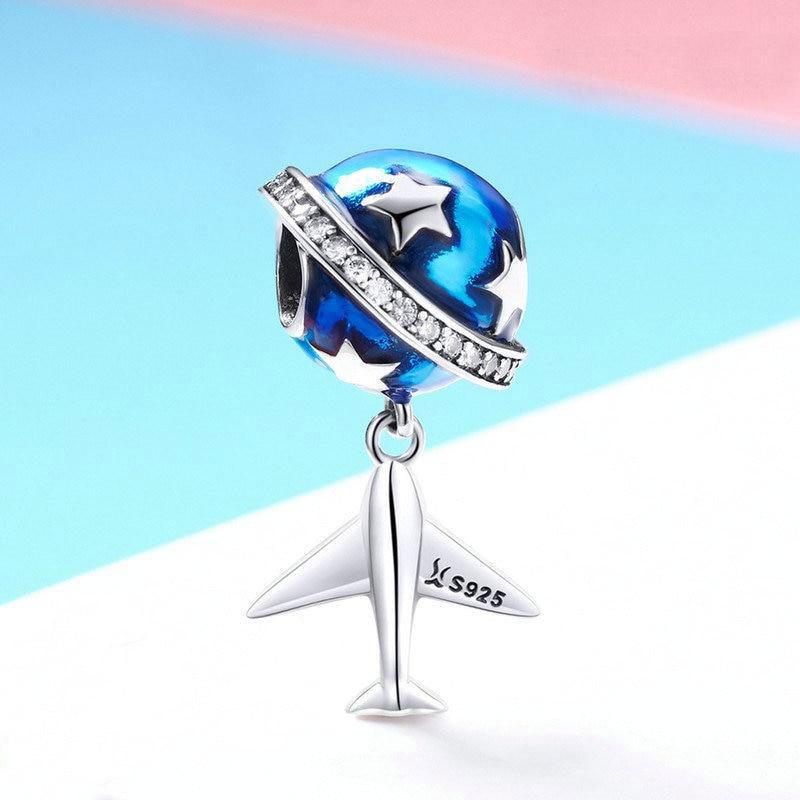 First Class Around the World | Sterling Silver Enamel CZs | Charm Charms & Pendants for women in aviation