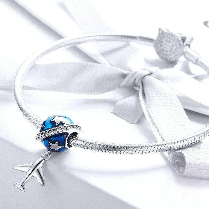 First Class Around the World | Sterling Silver Enamel CZs | Charm Charms & Pendants for women in aviation