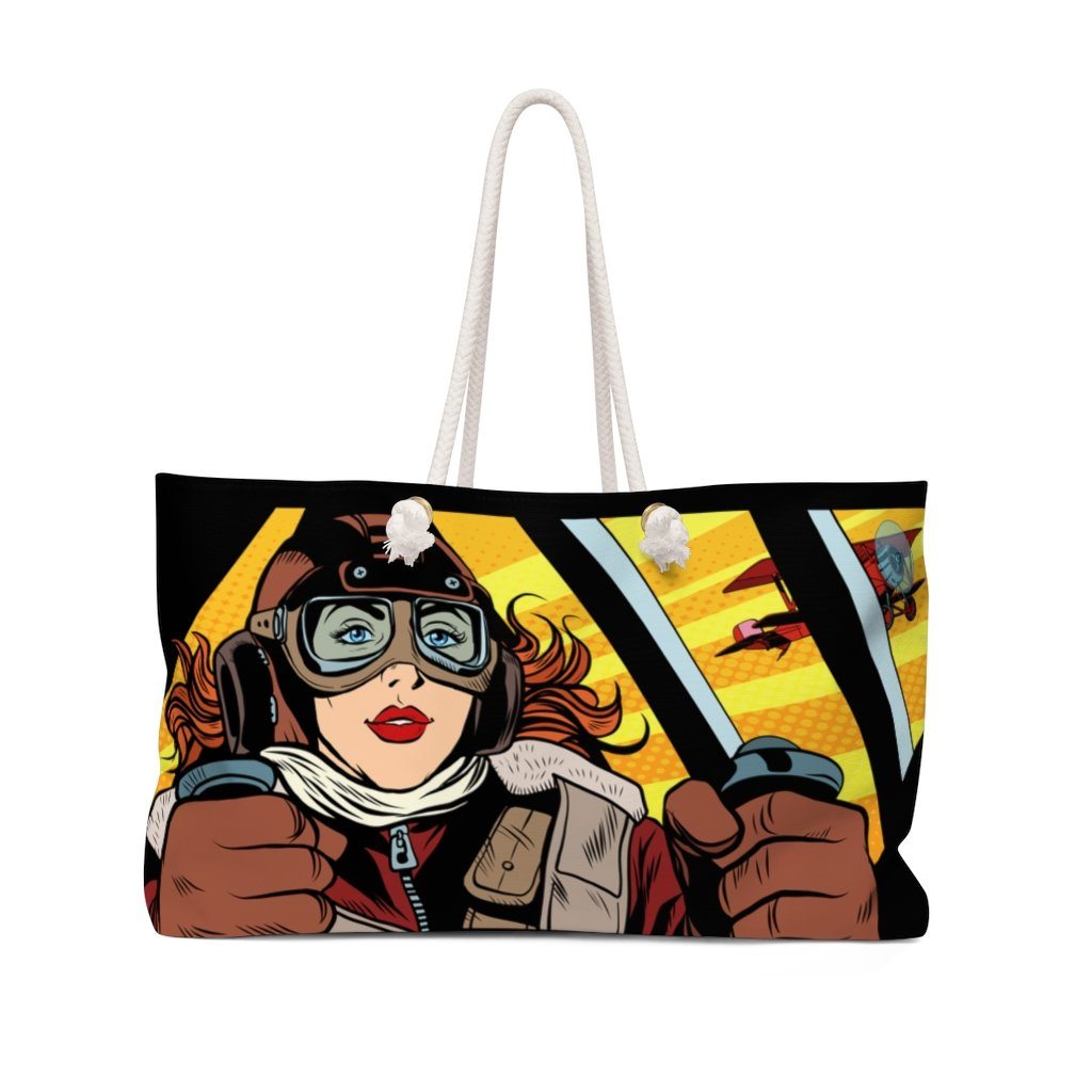 Fly the Plane | Pilot Pop Art | Weekender Bag Bags 24" × 13" for women in aviation