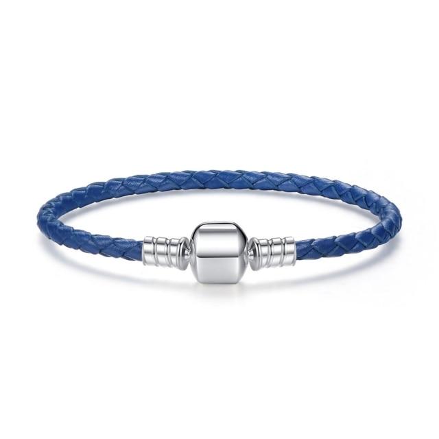 Leather Charm Bracelet | Sterling Silver Clasp Bracelet for women in aviation
