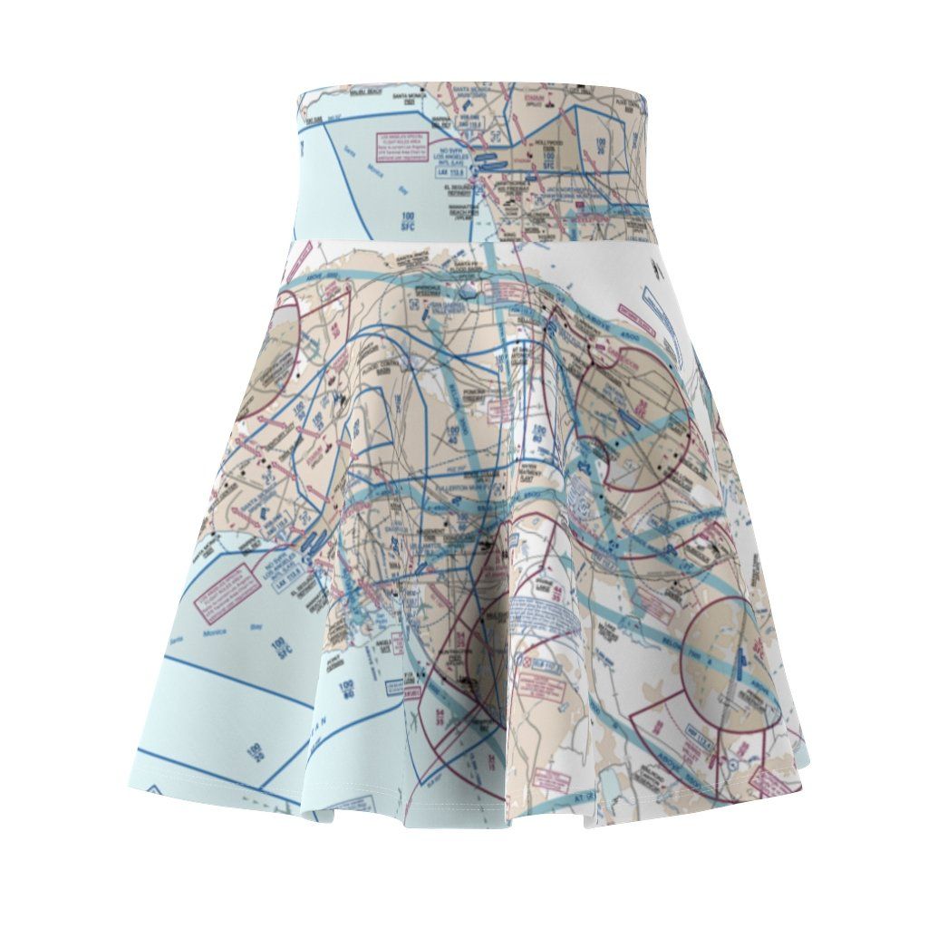 Los Angeles Flyway Chart | Women's Skirt All Over Prints for women in aviation