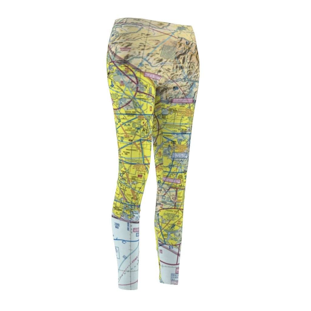 Los Angeles LAX BUR ONT Chart | Women's Casual Leggings All Over Prints for women in aviation