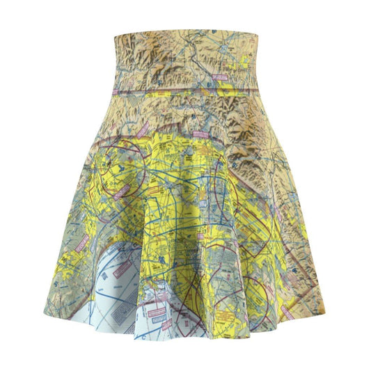 Los Angeles Terminal Chart | Women's Skirt All Over Prints 2XL for women in aviation