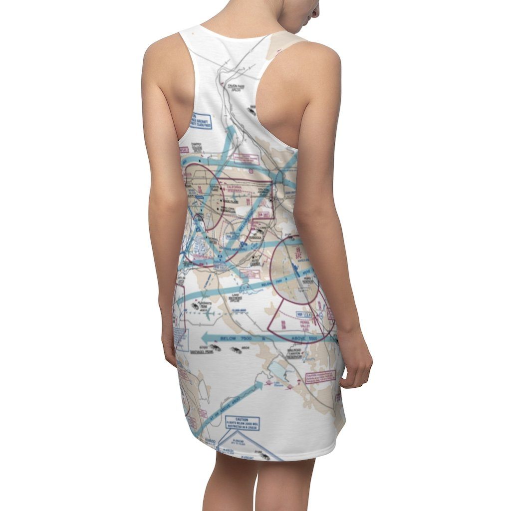 Los Angeles Women's Flyway Chart Racerback Dress All Over Prints for women in aviation