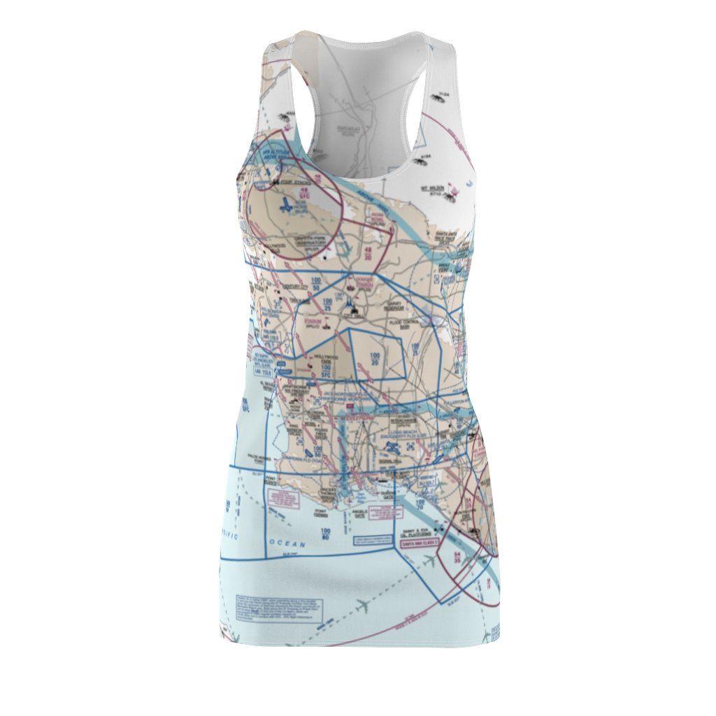 Los Angeles Women's Flyway Chart Racerback Dress All Over Prints for women in aviation