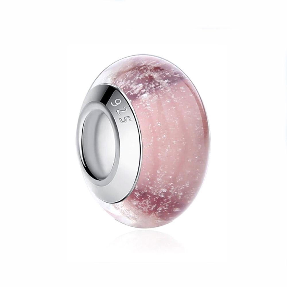 Murano Glass Spacer | Sterling Silver | Charm Charms & Pendants Pale Pink for women in aviation