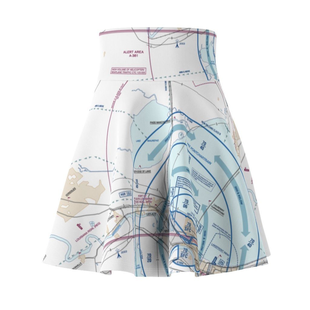 New Orleans Flyway Chart | Women's Skirt All Over Prints for women in aviation