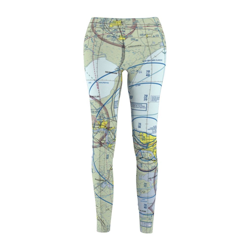 New Orleans MSY Chart | Women's Casual Leggings All Over Prints for women in aviation