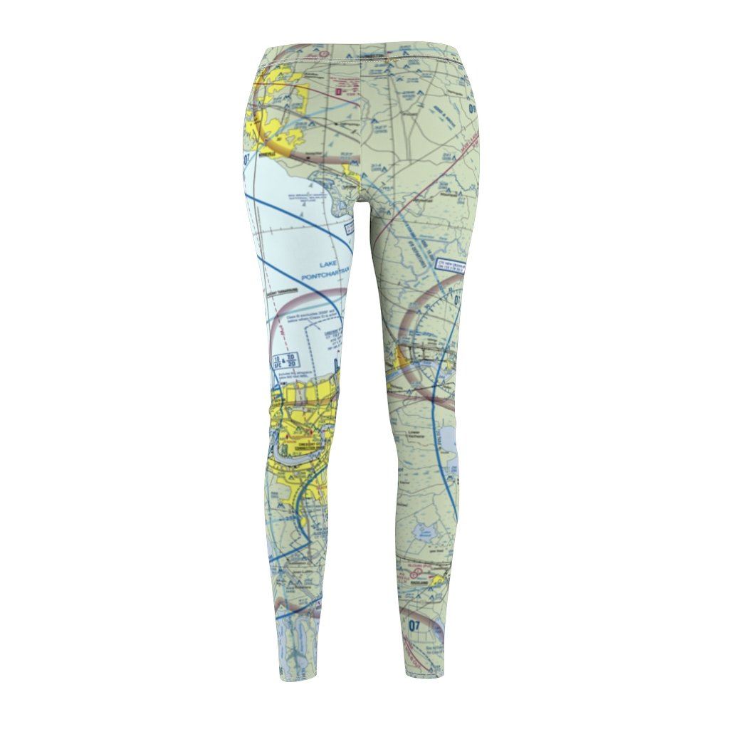 New Orleans MSY Chart | Women's Casual Leggings All Over Prints for women in aviation