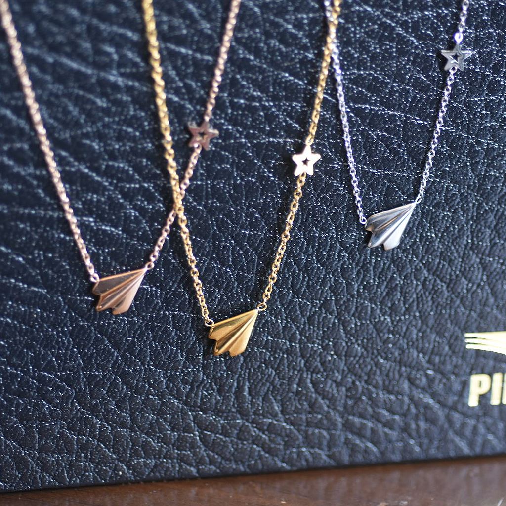 Paper Airplane Chasing a Star | Aviation Necklace Necklace for women in aviation