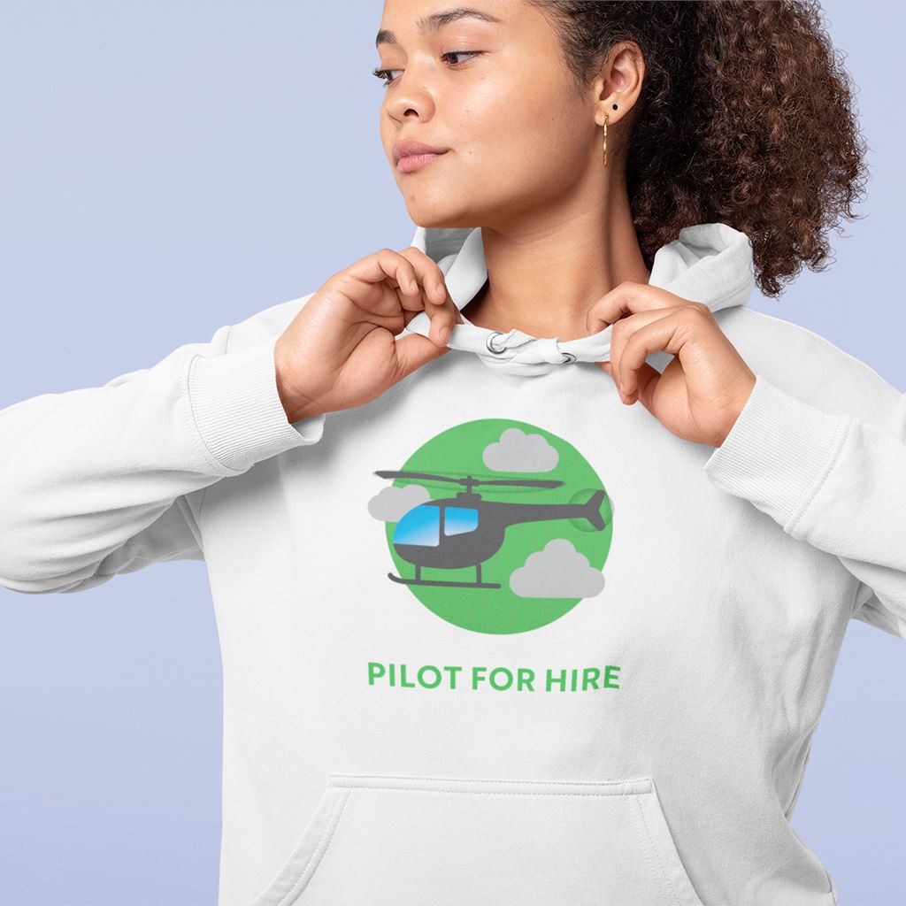 Pilot for Hire - Helicopter | Commercial Rating | 50/50 Unisex Hooded Sweatshirt Hoodie for women in aviation