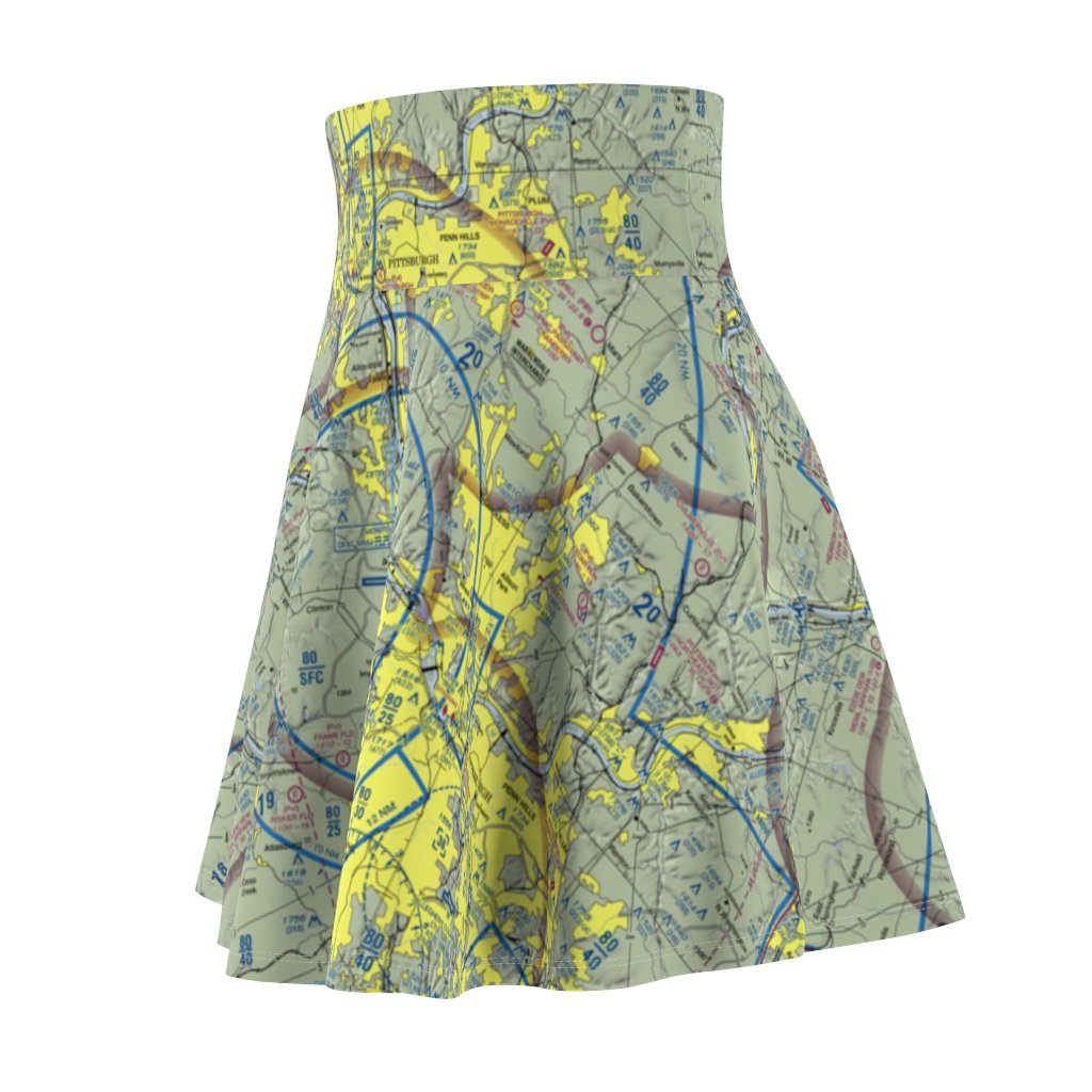 Pittsburgh Terminal Chart | Women's Skirt All Over Prints for women in aviation