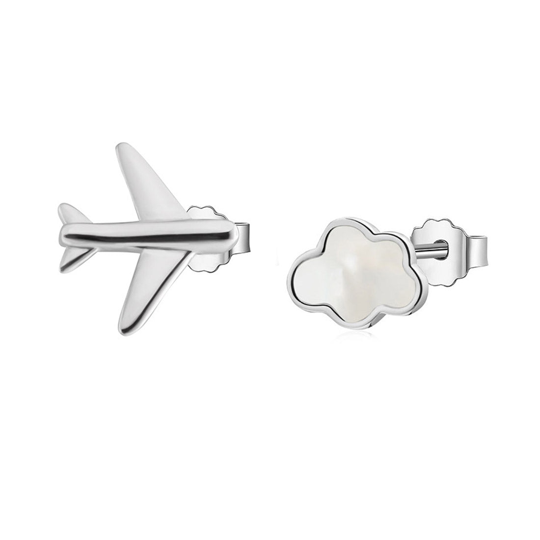Cloud Plane Asymmetric Stud Earrings