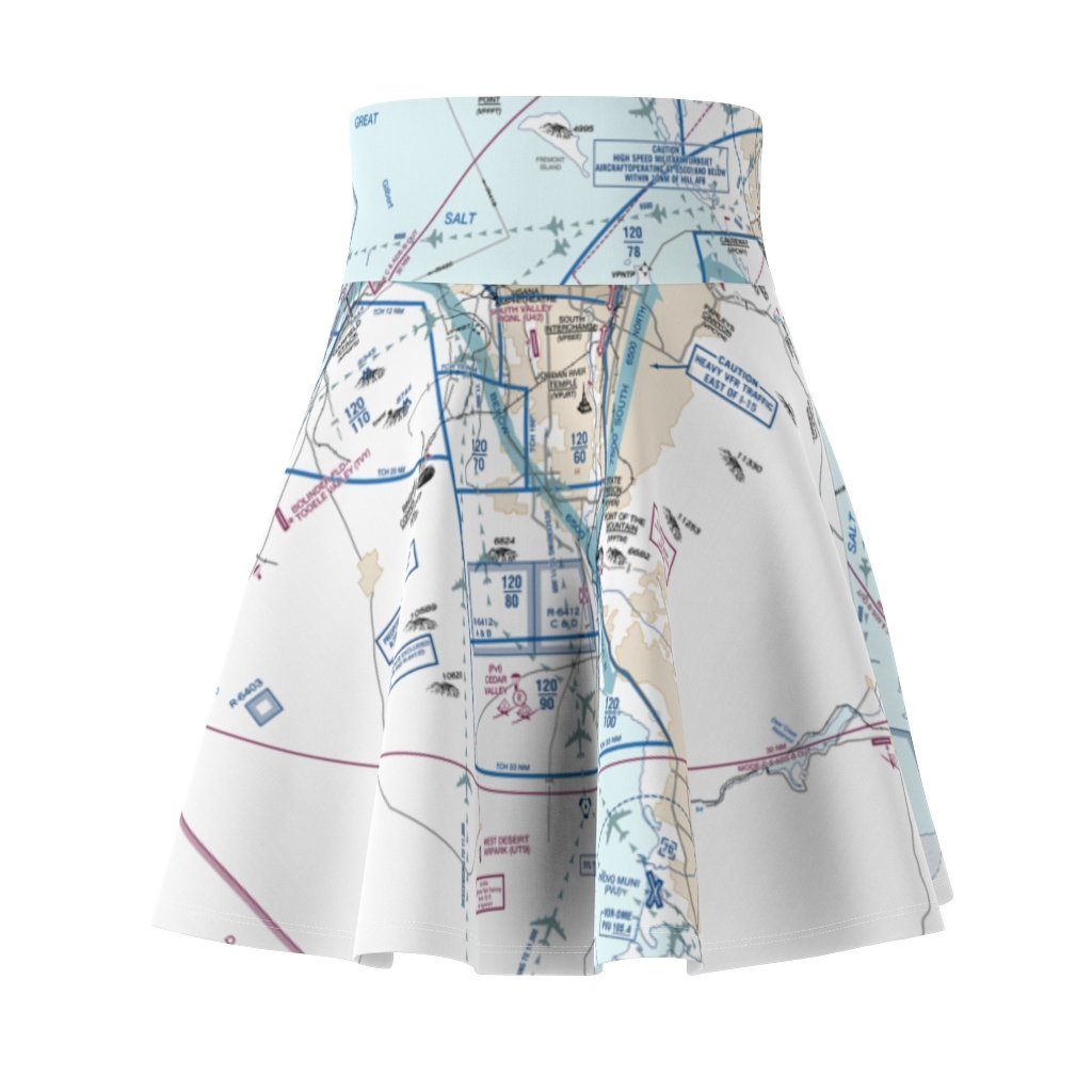 Salt Lake City Flyway Chart | Women's Skirt All Over Prints for women in aviation