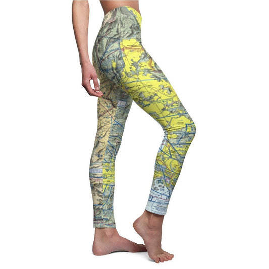 San Diego SAN Chart | Women's Casual Leggings All Over Prints White M for women in aviation