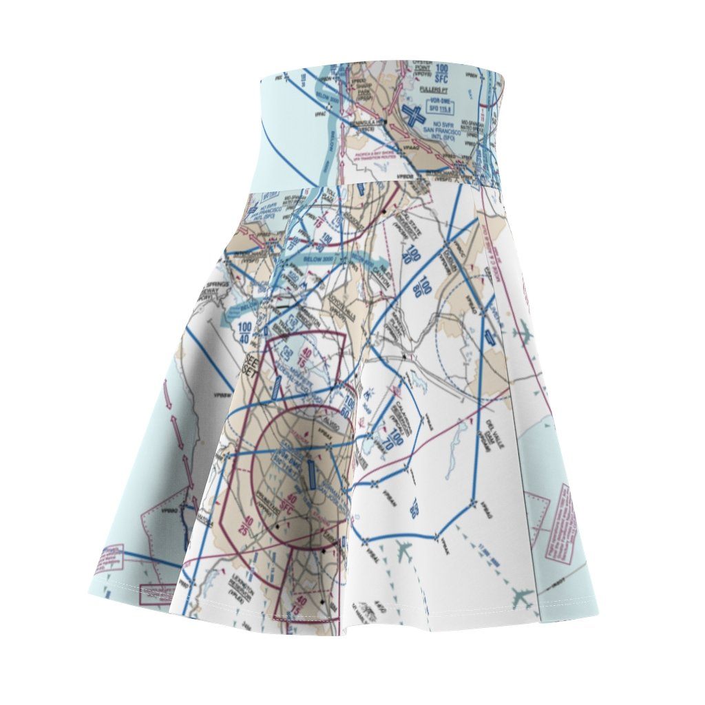 San Francisco Flyway Chart | Women's Skirt All Over Prints for women in aviation