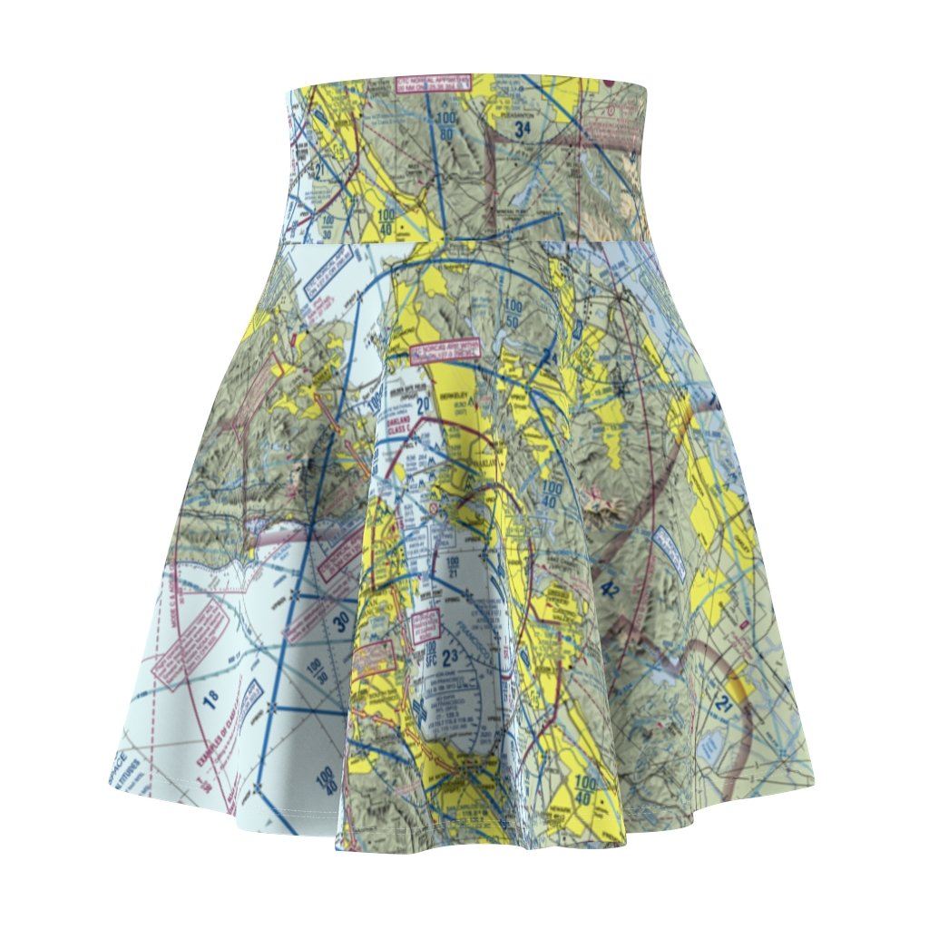 San Francisco Terminal Chart | Women's Skirt All Over Prints 2XL for women in aviation
