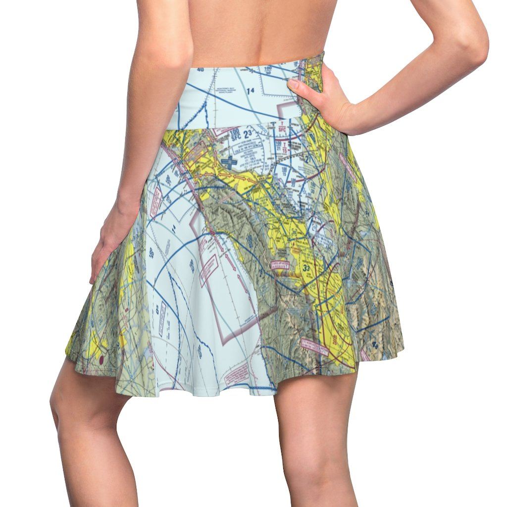 San Francisco Terminal Chart | Women's Skirt All Over Prints for women in aviation