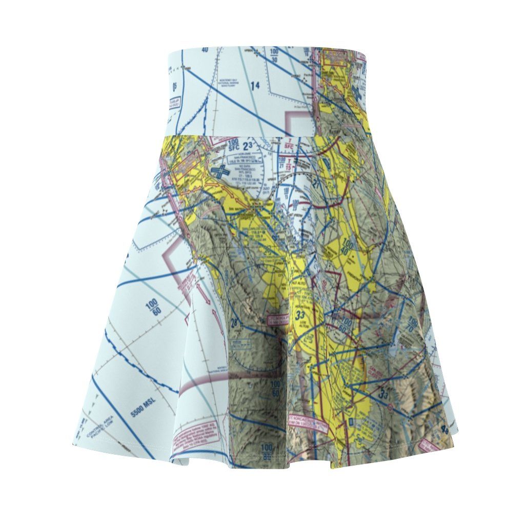 San Francisco Terminal Chart | Women's Skirt All Over Prints for women in aviation