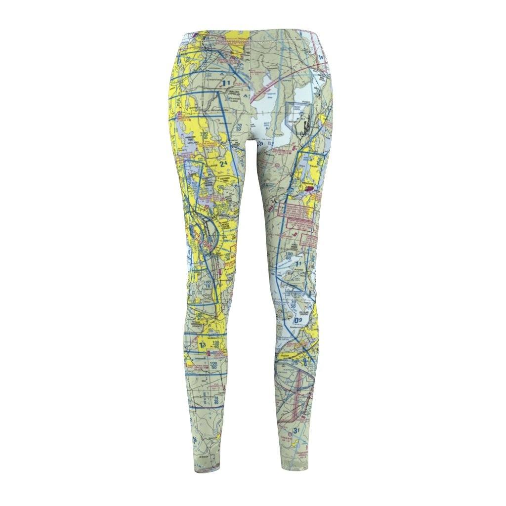 Seattle SEA Chart | Women's Casual Leggings All Over Prints for women in aviation
