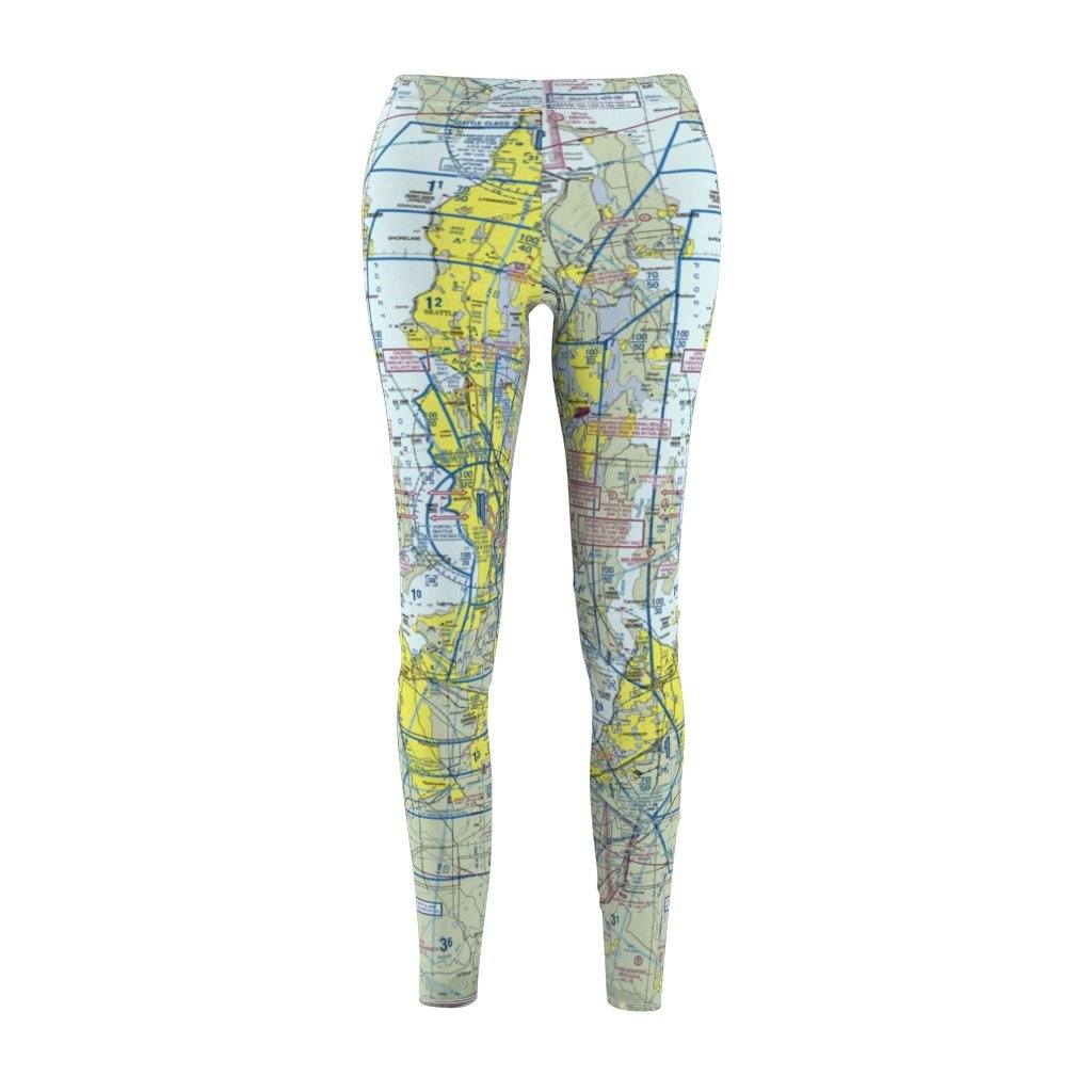 Seattle SEA Chart | Women's Casual Leggings All Over Prints for women in aviation