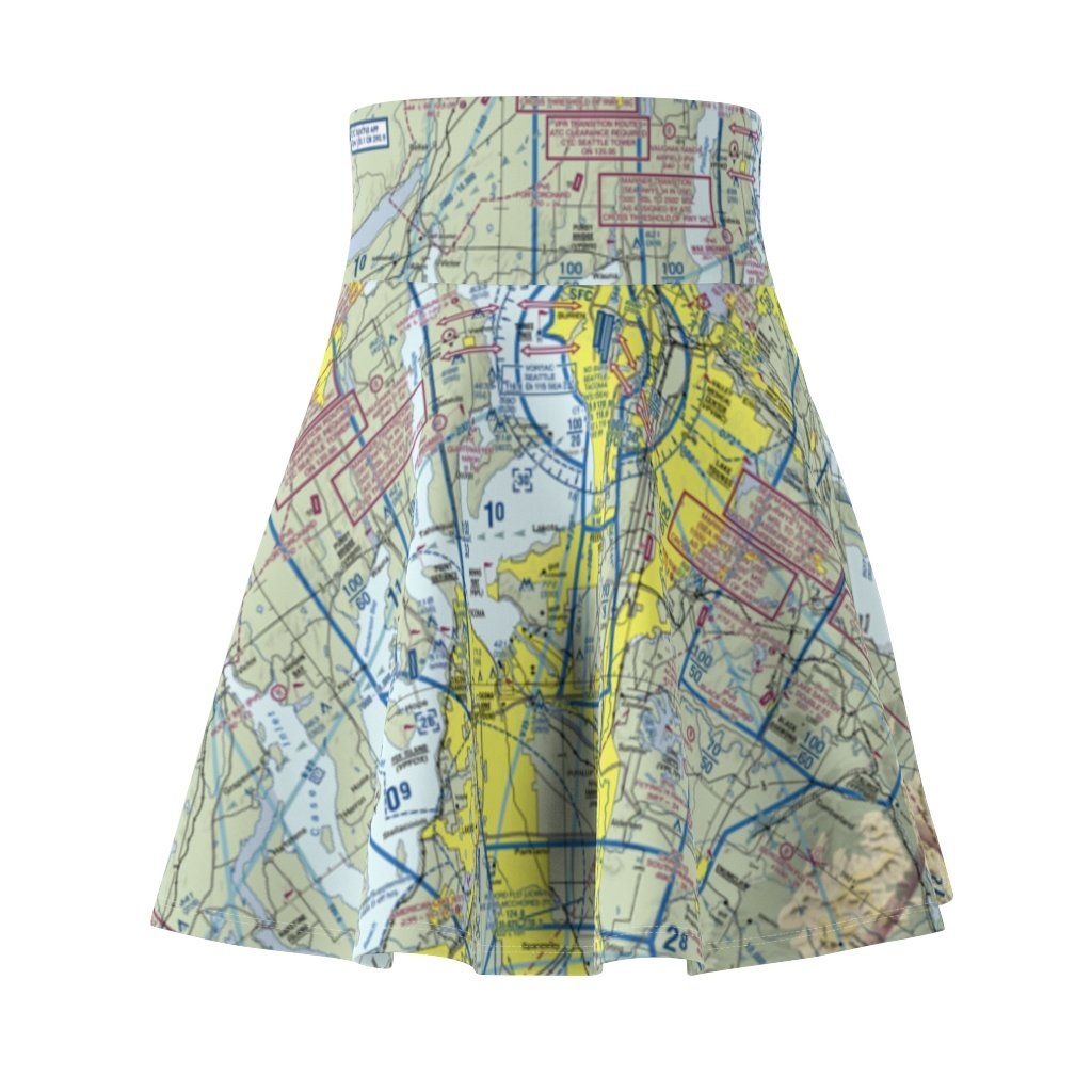Seattle Terminal Chart | Women's Skirt All Over Prints for women in aviation