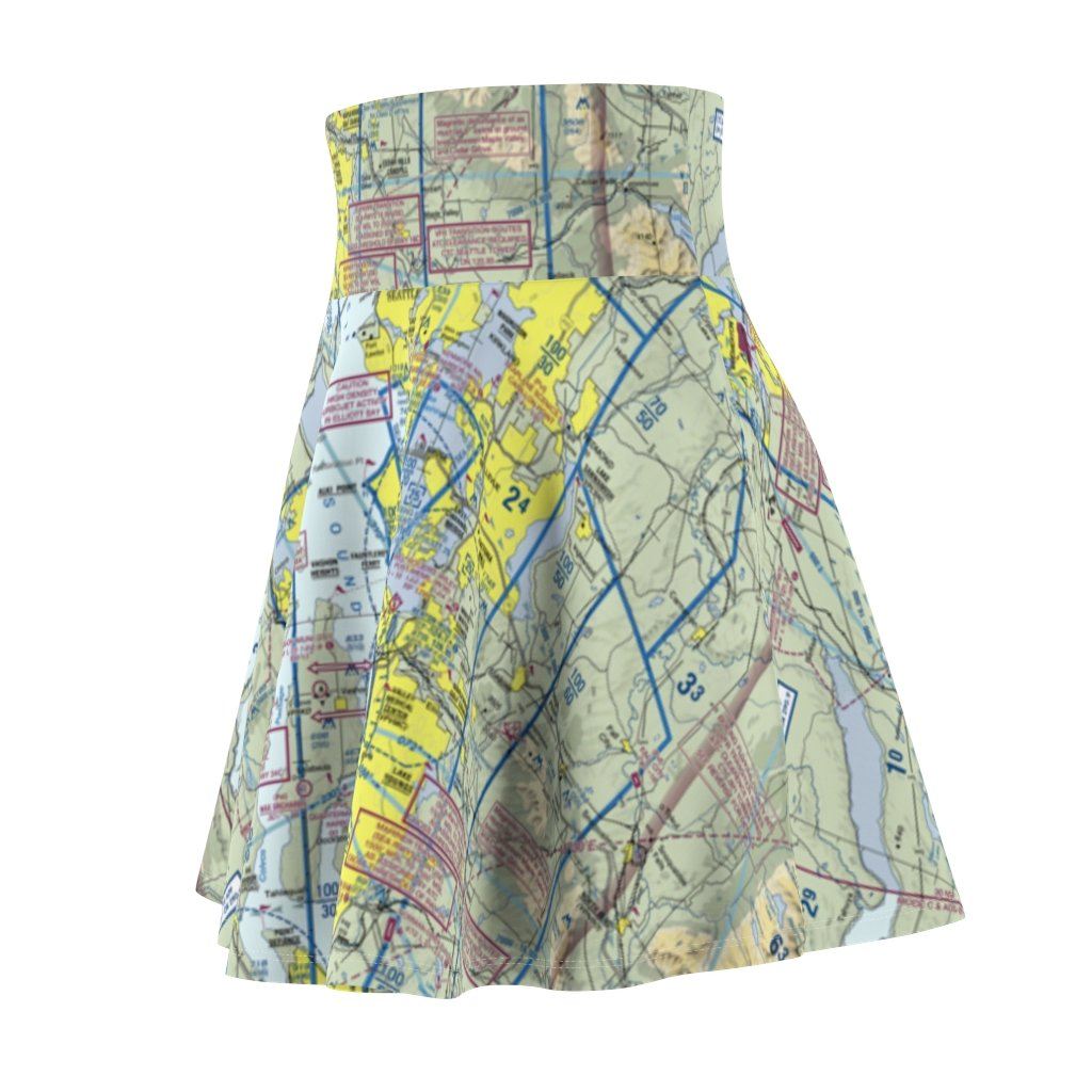 Seattle Terminal Chart | Women's Skirt All Over Prints for women in aviation