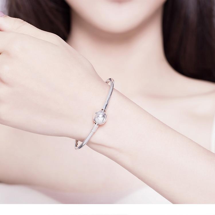 Silver Star Charm Bracelet | Sterling Silver CZ | Smooth Bangle charm bracelet for women in aviation