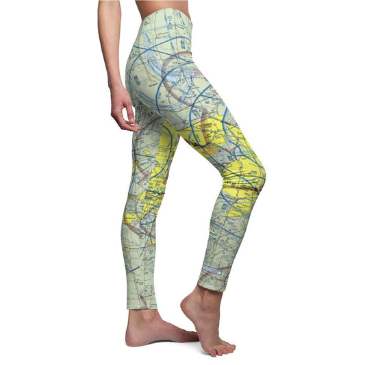 St Louis STL Chart | Women's Casual Leggings All Over Prints White M for women in aviation