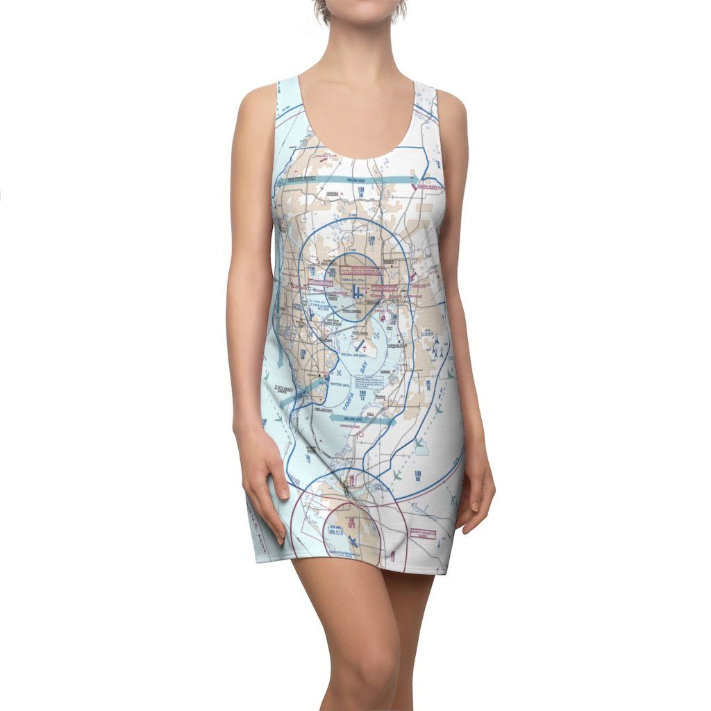 Tampa Women's Flyway Chart Racerback Dress All Over Prints 2XL for women in aviation
