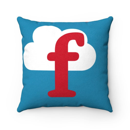 The "f" in FLY | Suede Feel Square Pillow (red) Home Decor 18" × 18" for women in aviation