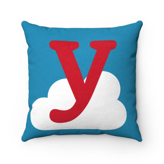 The "y" in FLY | Suede Feel Square Pillow (red) Home Decor 18" × 18" for women in aviation