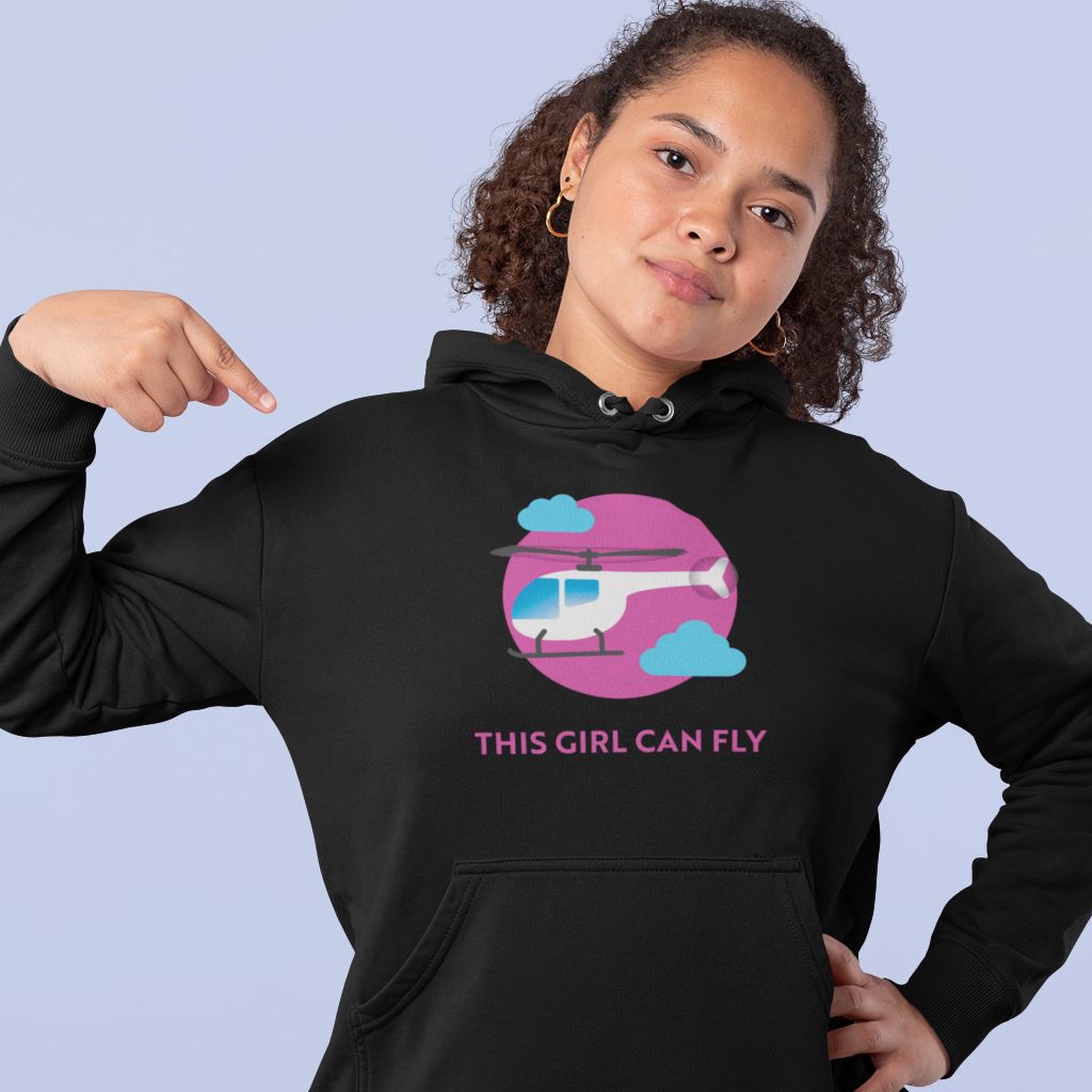 This Girl Can Fly - Helicopter | Private Pilot | 50/50 Unisex Hooded Sweatshirt Hoodie for women in aviation
