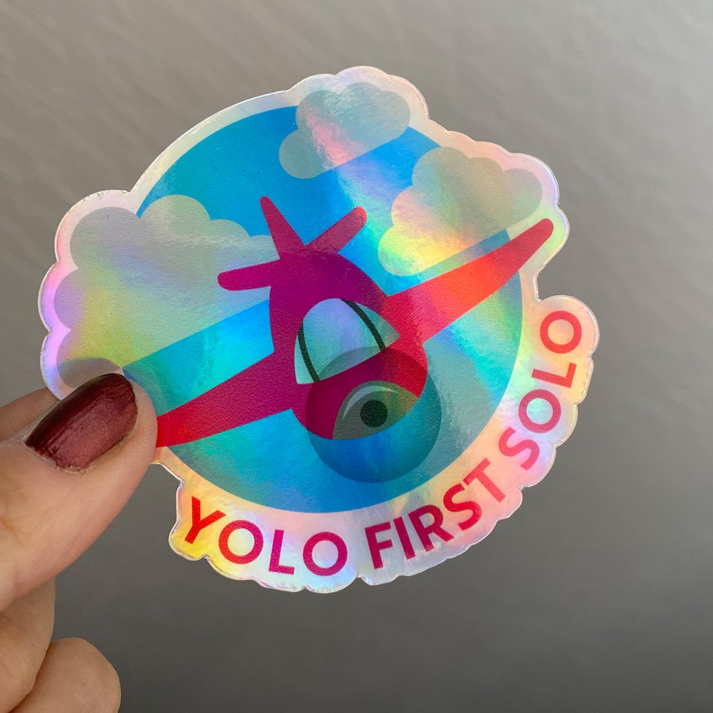 Yolo First Solo FREE Sticker Decorative Stickers for women in aviation