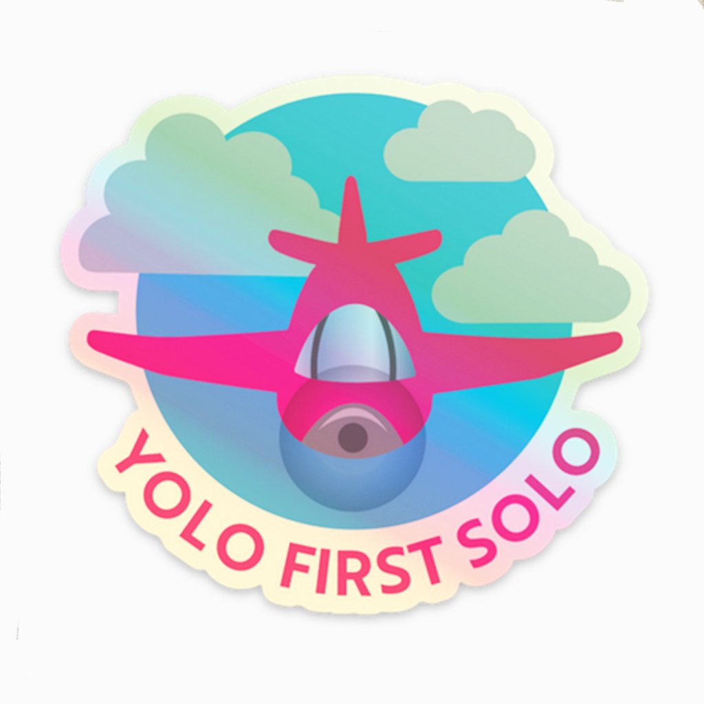 Yolo First Solo FREE Sticker Decorative Stickers for women in aviation